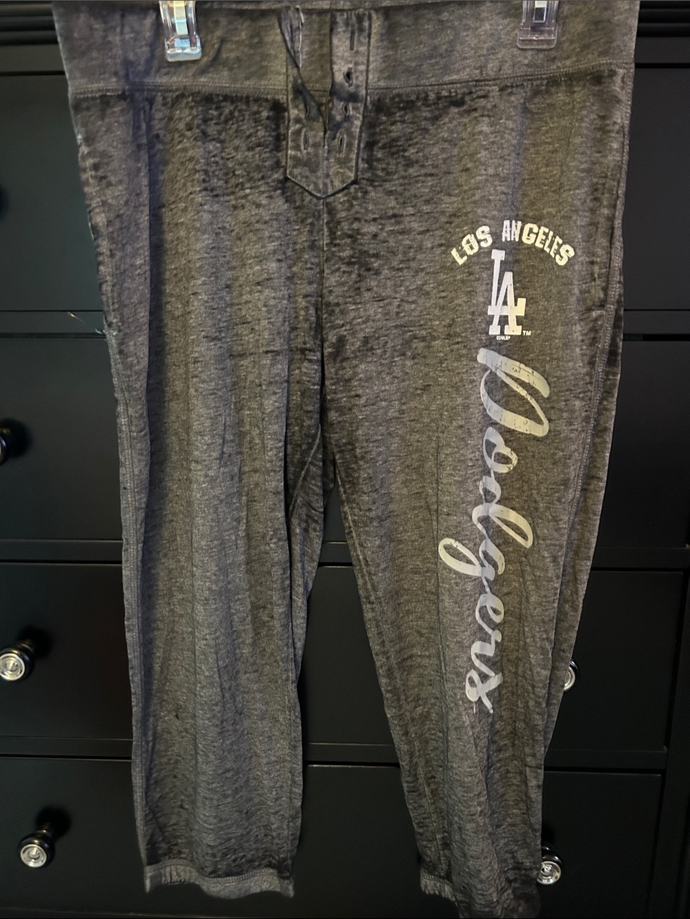 Los Angeles Dodgers Charcoal Gray Women's Lounge Capris